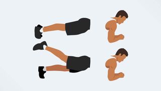 an illo of a man doing plank leg lifts