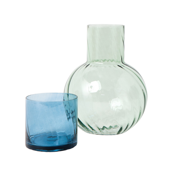 Amira Green Carafe & Tumbler Gift Set | Oliver Bonas