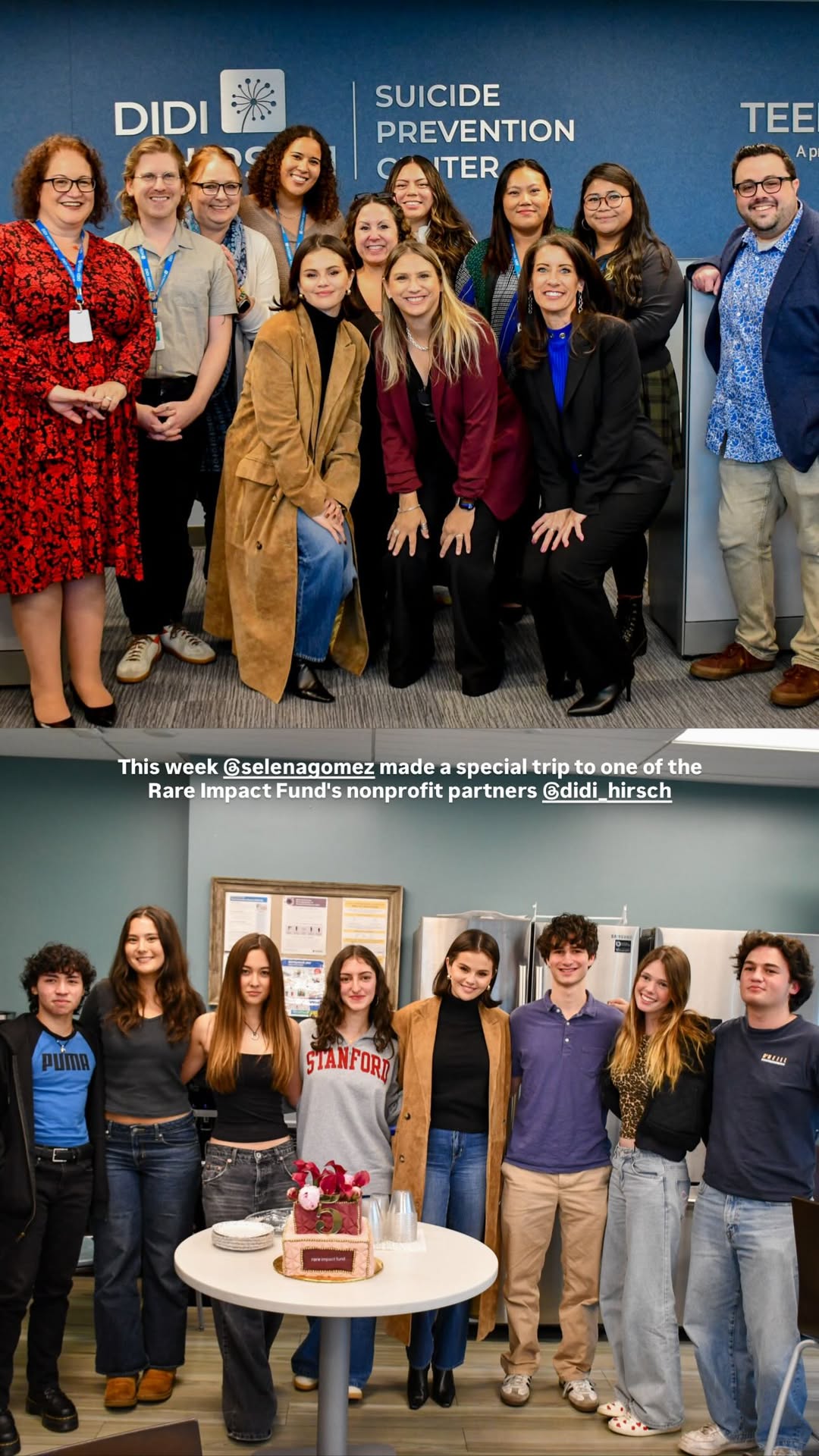 Selena Gomez attended a Rare Impact Fund event in a suede trench coat, jeans, and pointy black boots