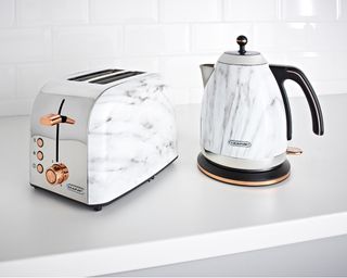 toaster and kettle marble set