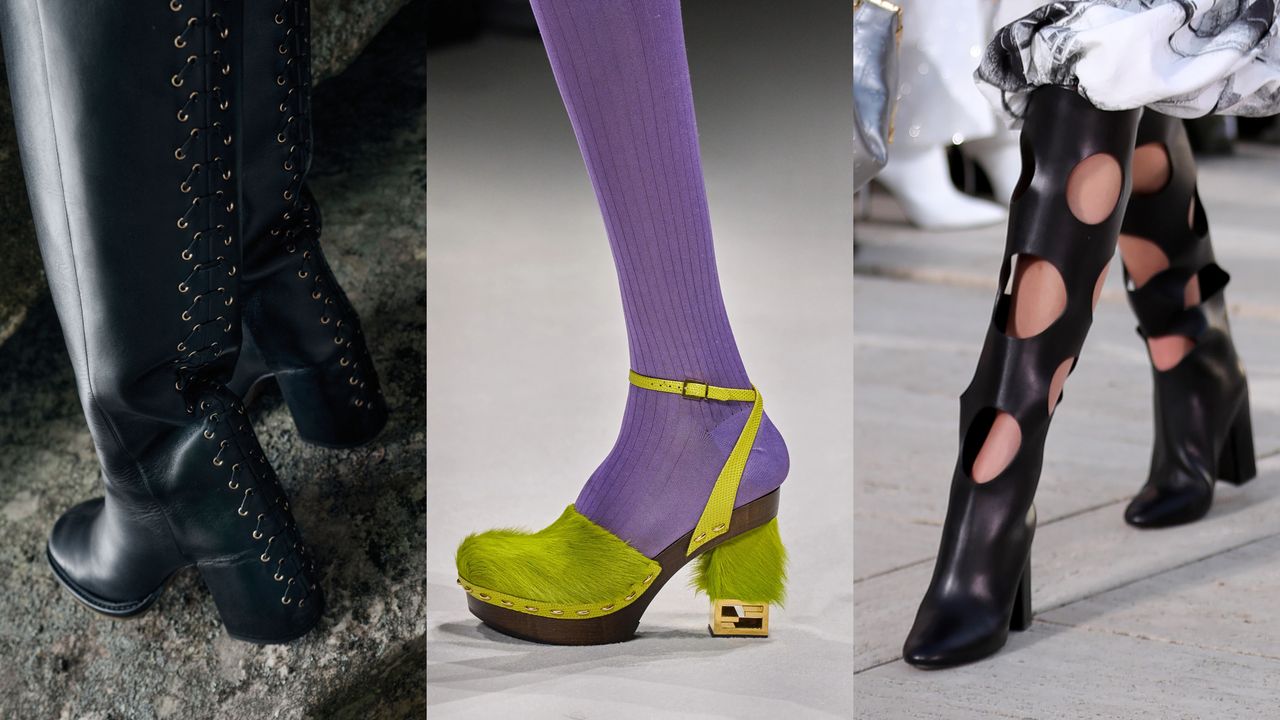 winter 2022 2023 shoe trends at Chloé, Fendi, Louis Vuitton