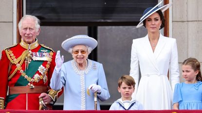 Queen, Prince Louis and Kate Middleton on Buckingham Palace balcony
