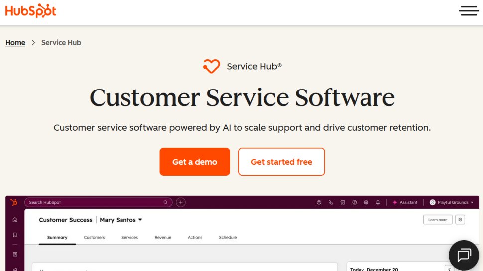 HubSpot website screenshot (October 2025).