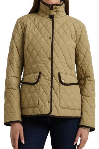 Quilted Faux Shearling Collar Jacket