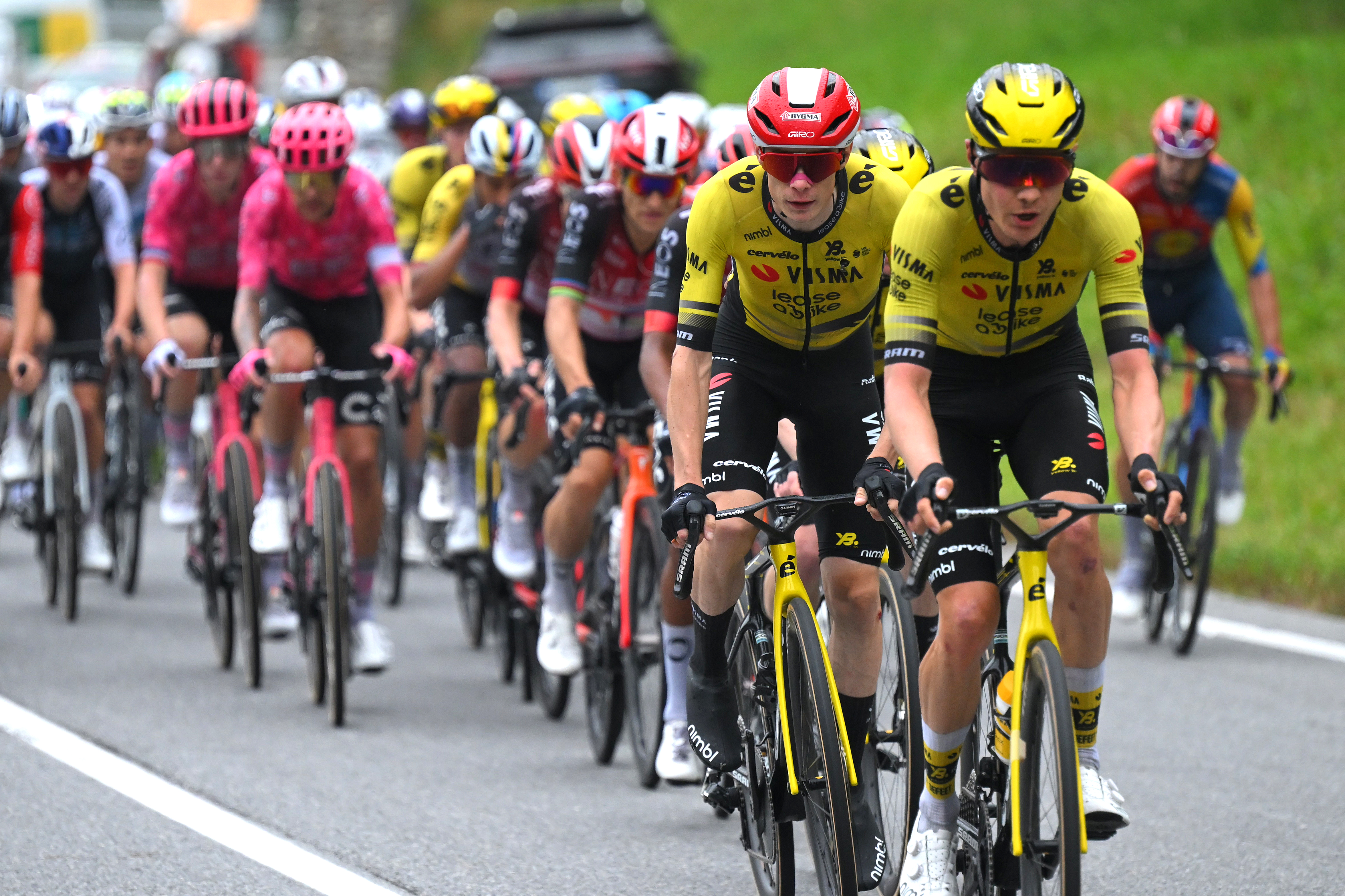 Visma-Lease a Bike on stage two of the Vuelta a Espana 2025