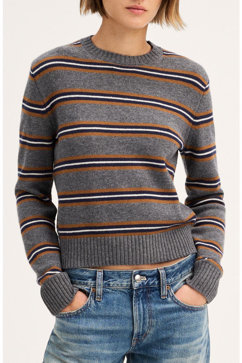 The Mila Stripe Crewneck Sweater in Softwool