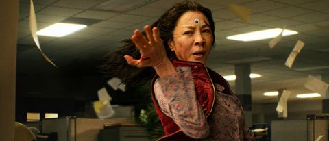 Michelle Yeoh fighting with peace in Everything Everywhere All At Once