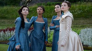 Kristine Froseth, Josie Totah, Alisha Boe and Aubri Ibrag in The Buccaneers season 2