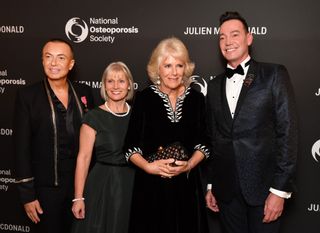 Julien Macdonald, Claire Severgnini, the Duchess of Cornwall, and Craig Revel-Horwood at the Julien Macdonald Fashion Show
