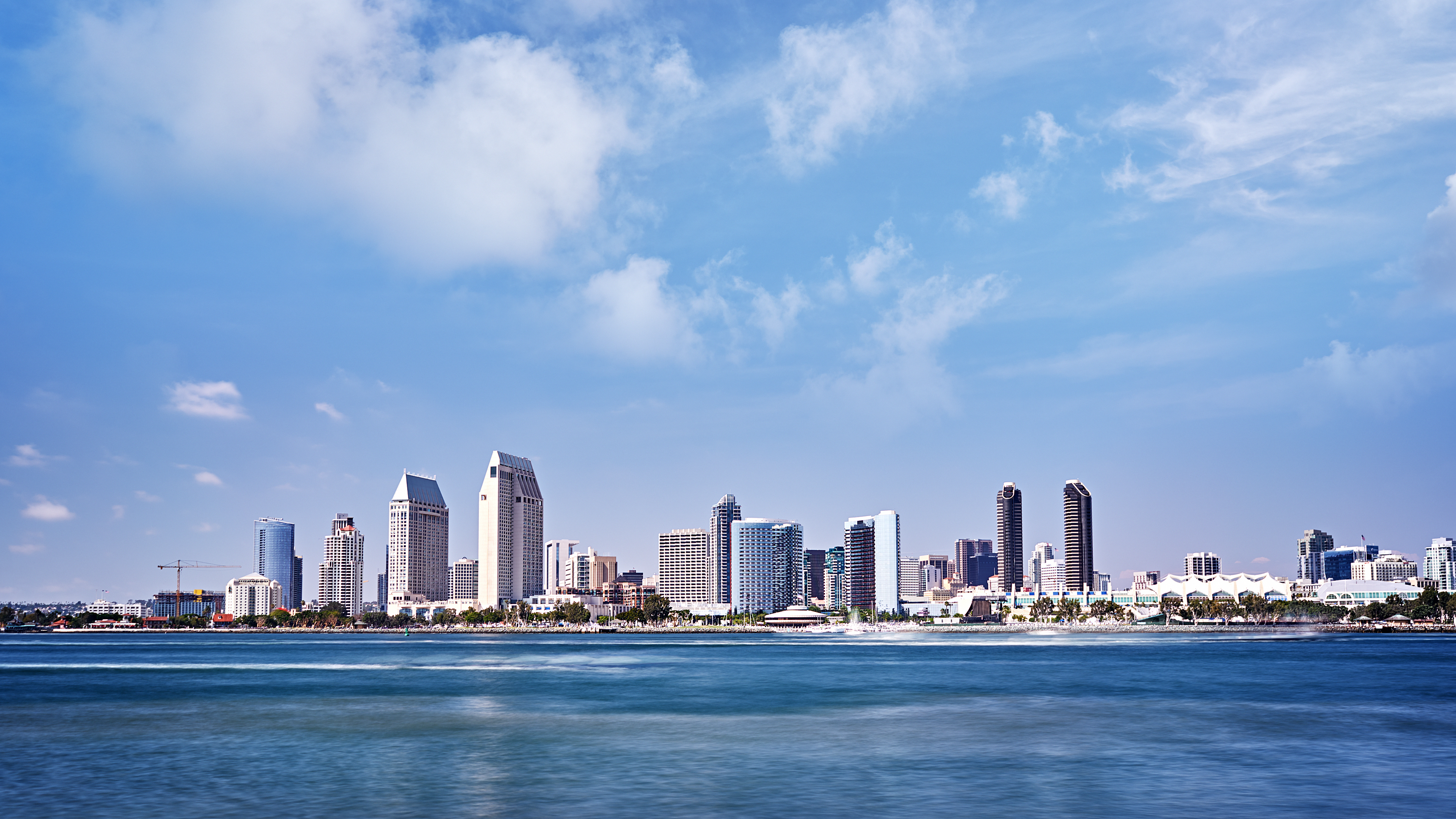 The San Diego skyline as seen from the ocean