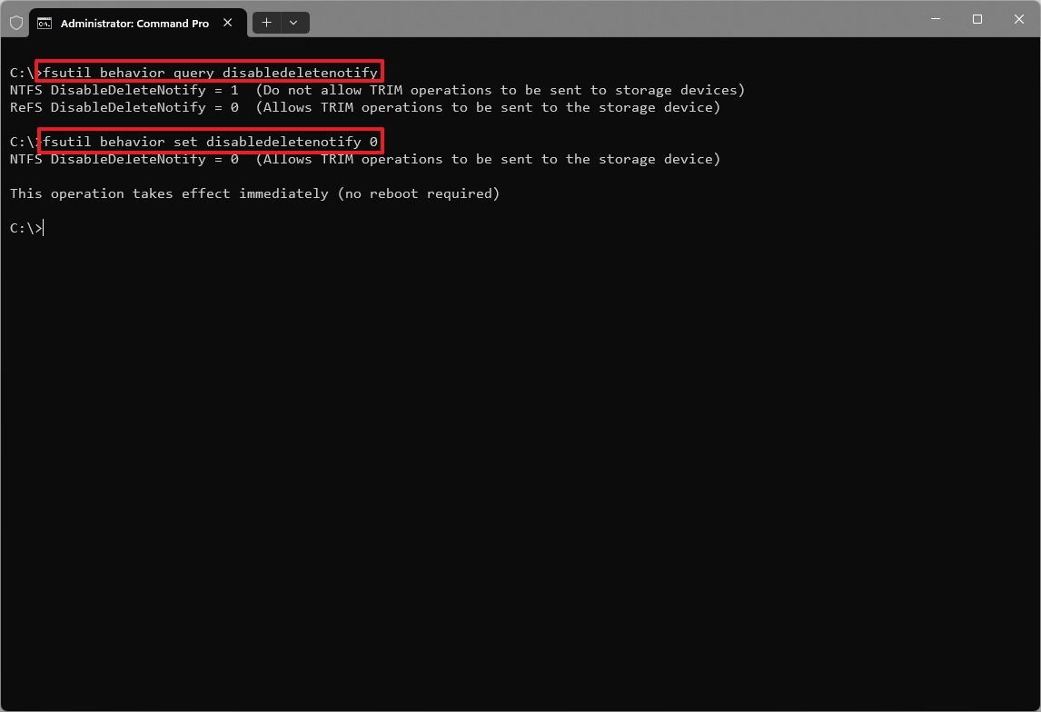 Windows 11 check and enable TRIM