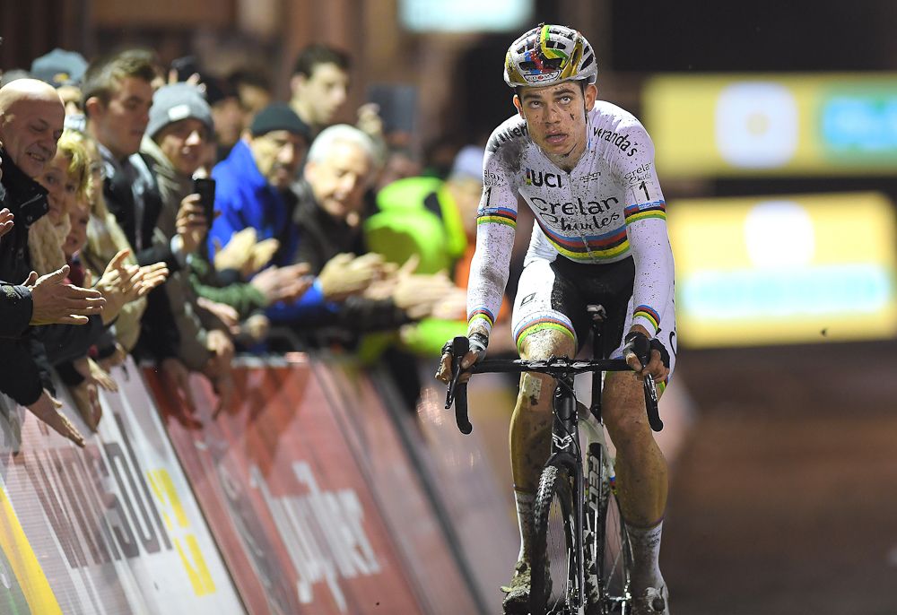Series leader Wout van Aert finishes second at Superprestige Diegem