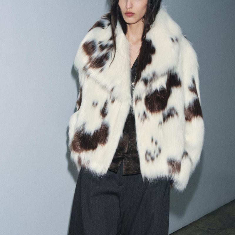 ZW COLLECTION FAUX FUR JACKET LIMITED EDITION on model