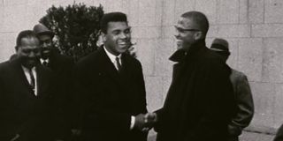 Archival footage of Cassius Clay and Malcolm X in Blood Brothers: Malcolm X and Muhammad Ali