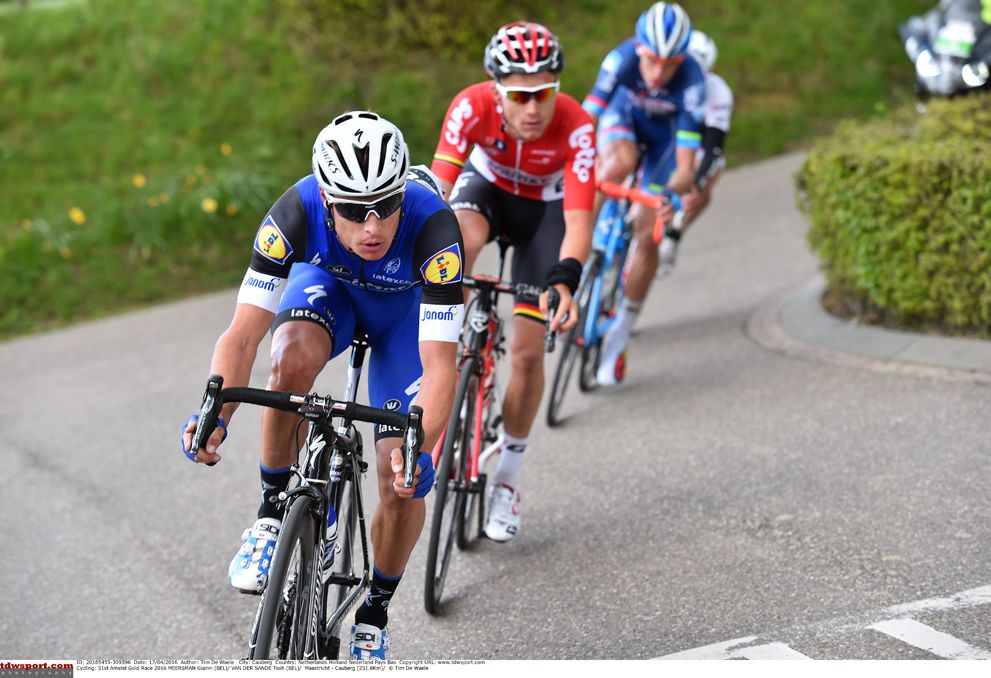 Gianni Meersman (Etixx QuickStep) leads an attack in Amstel Gold Race