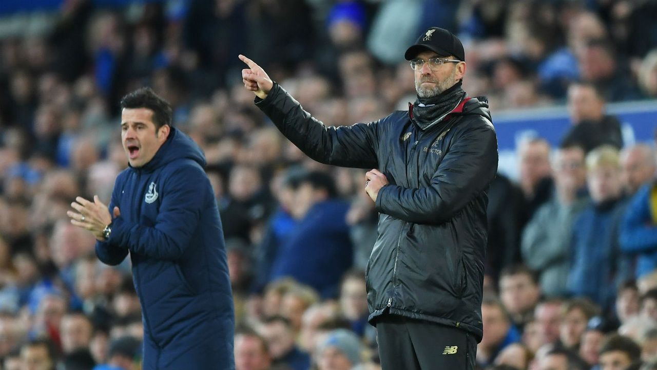 Everton manager Marco Silva and Liverpool boss Jurgen Klopp