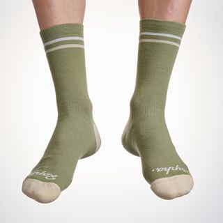 Male cyclist wearing the Rapha Merino cycling socks
