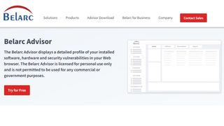 Belarc Advisor website screenshot