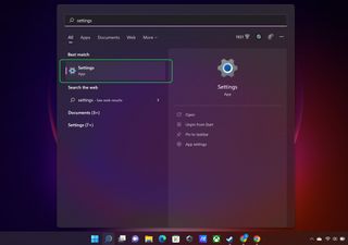 How to enable Dark Mode in Windows 11 step 1 showing Settings app