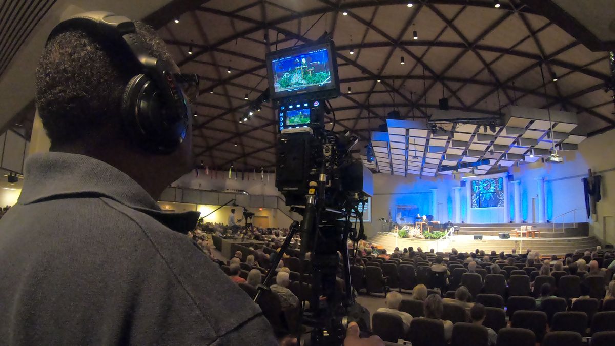 The Panasonic VariCam LT CineLive System in action at the First Assembly of God church in Fort Myers, FL.