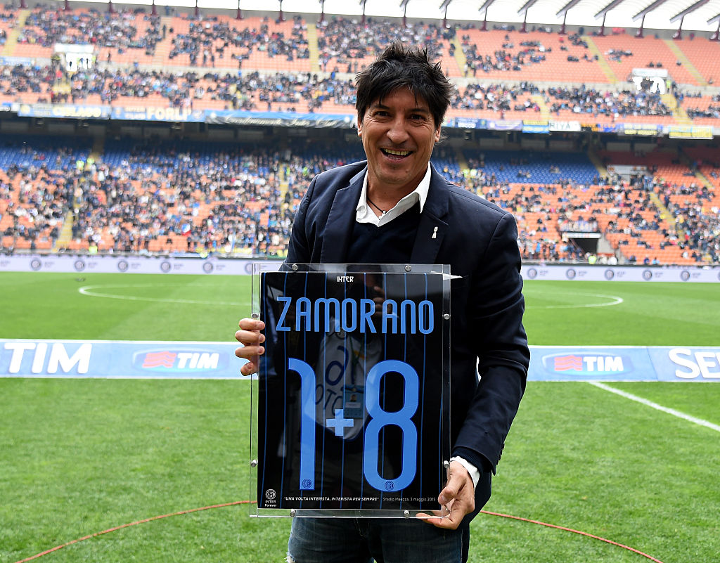 Ivan Zamorano attends Serie A match between FC Internazionale Milano and AC Chievo Verona at Stadio Giuseppe Meazza on May 3, 2015 in Milan, Italy.