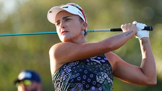 Lexi Thompson takes a shot at the Annika Driven by Gainbridge at Pelican