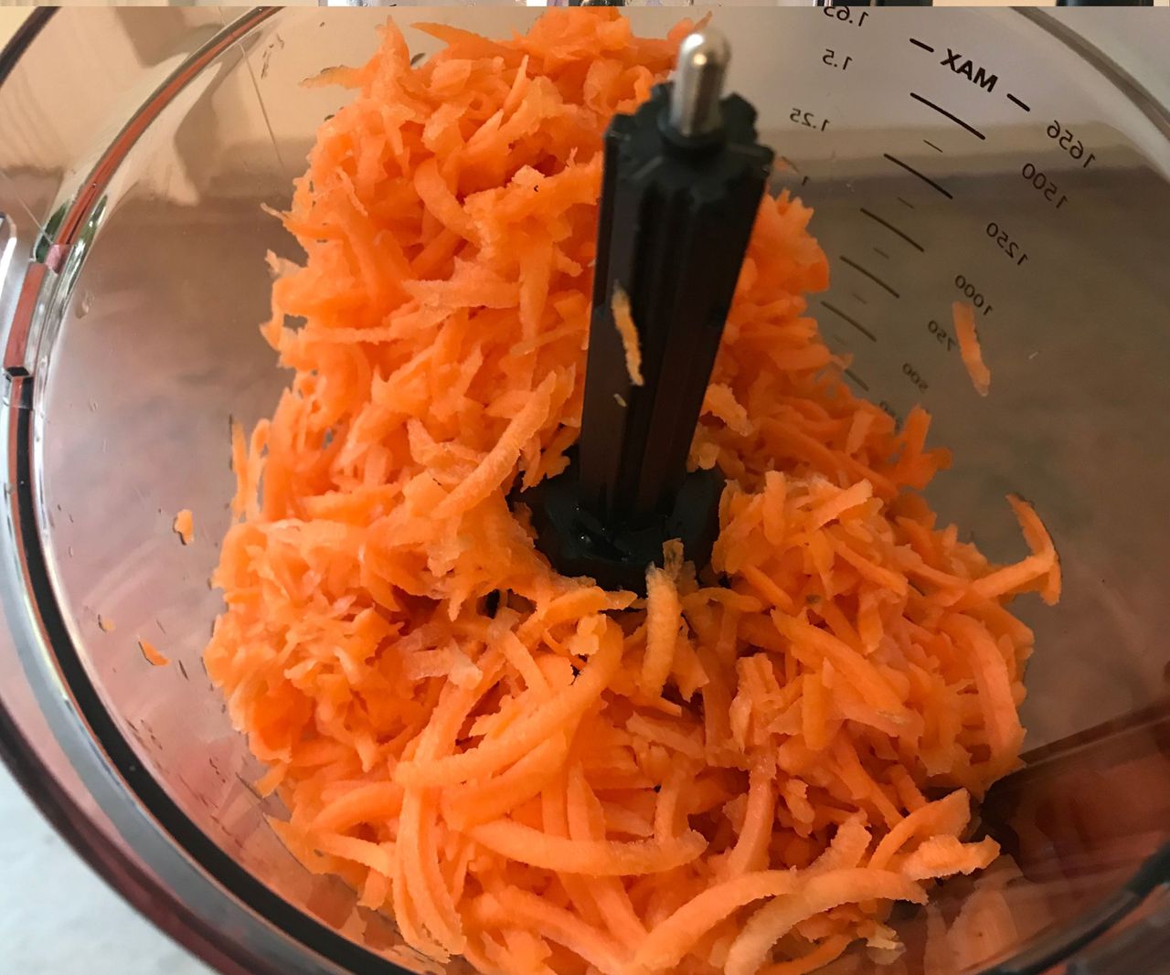 Carrot grated in the Nutribullet Triple Prep System