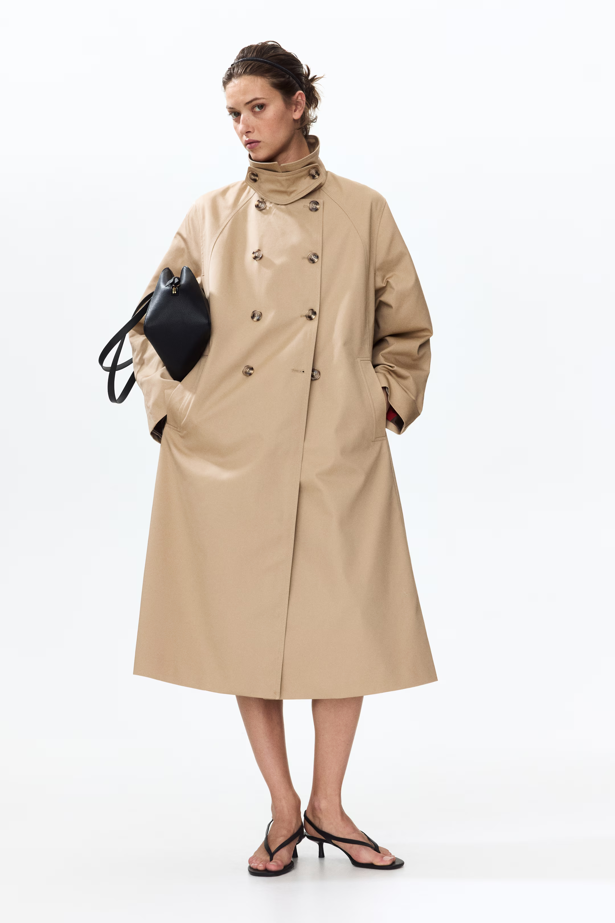 H&amp;M, Funnel-Collar Trench Coat