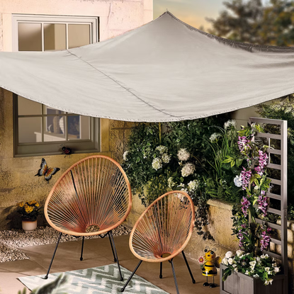 Aldi wing tarp on a patio