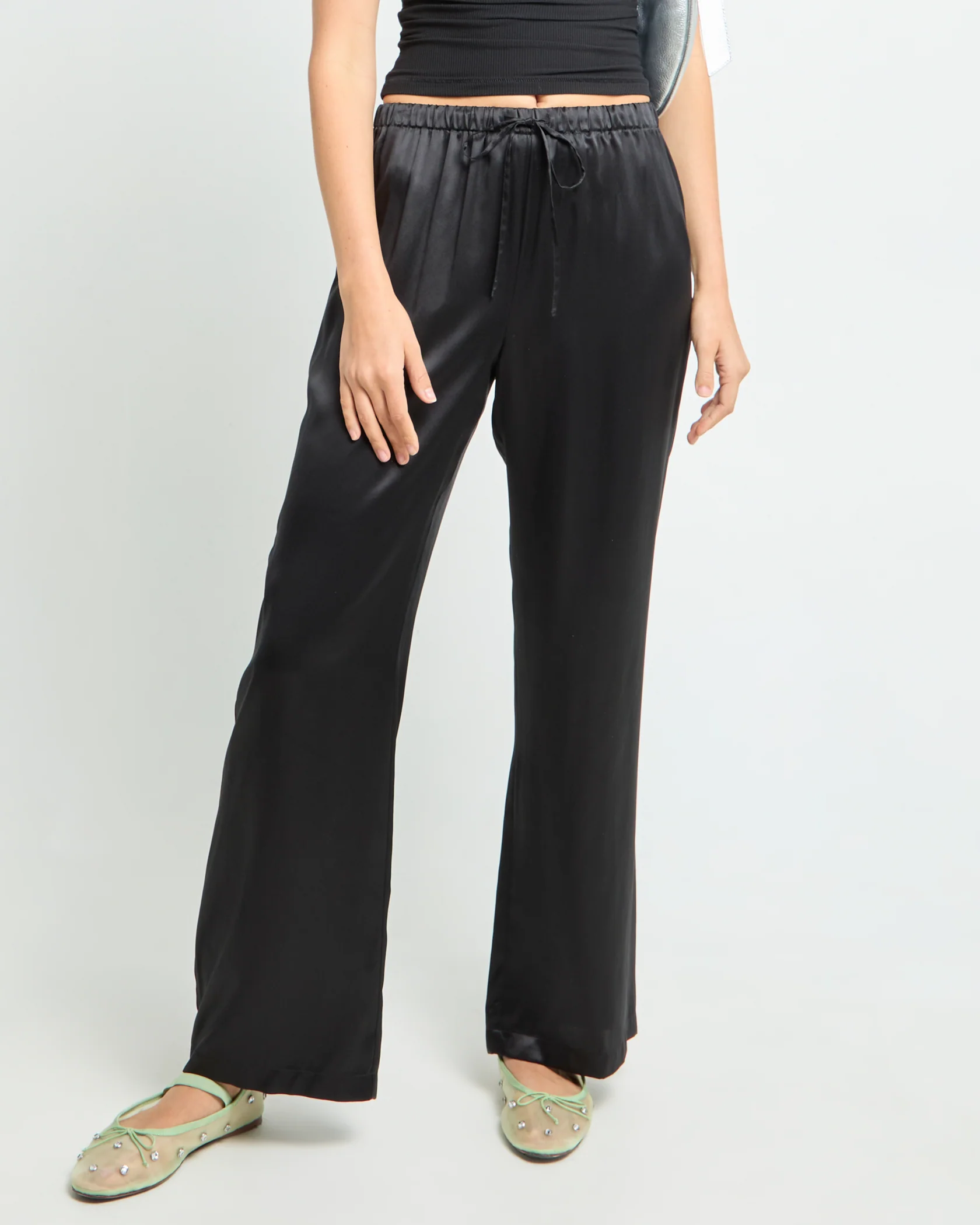 Caara, Josie Silk Pant in Black, Member Price is $79
