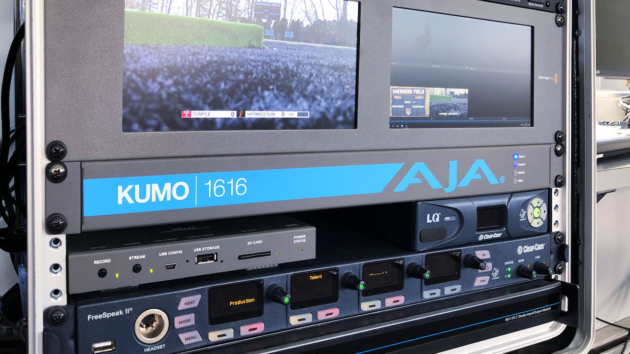 Princeton University's athletics department recently ramped up its production infrastructure, building two new control rooms, a flypack, and on-campus studio, with AJA gear powering routing, conversion, streaming, and recording.