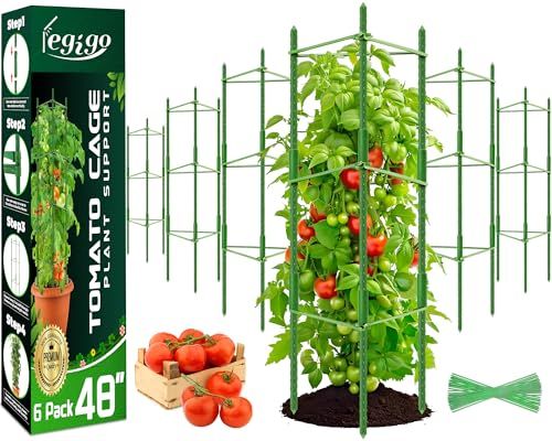 6-Pack Tomato Cage for Garden Plant Support- Up to 48inch 