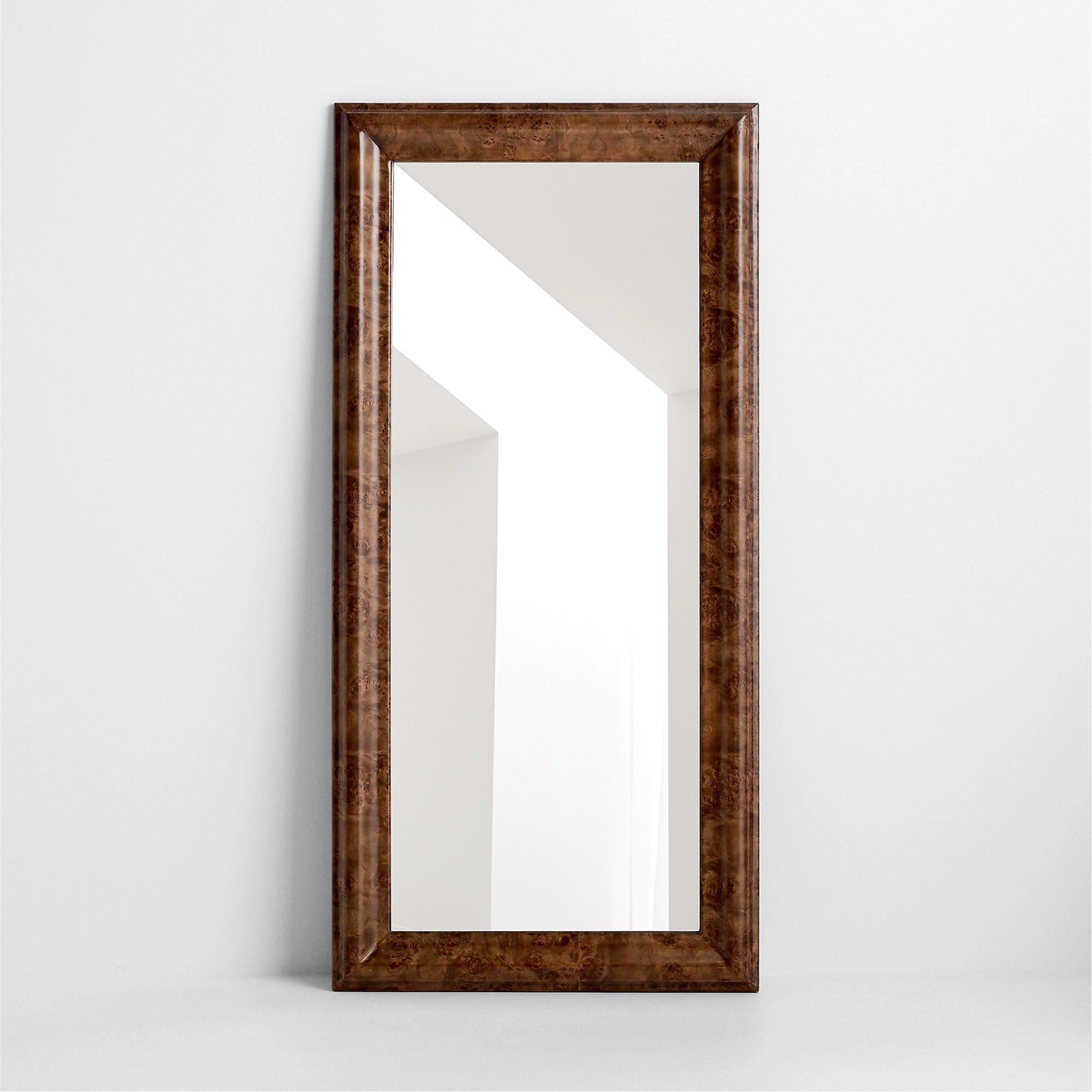 Mota Dark Burl Wood Floor Mirror