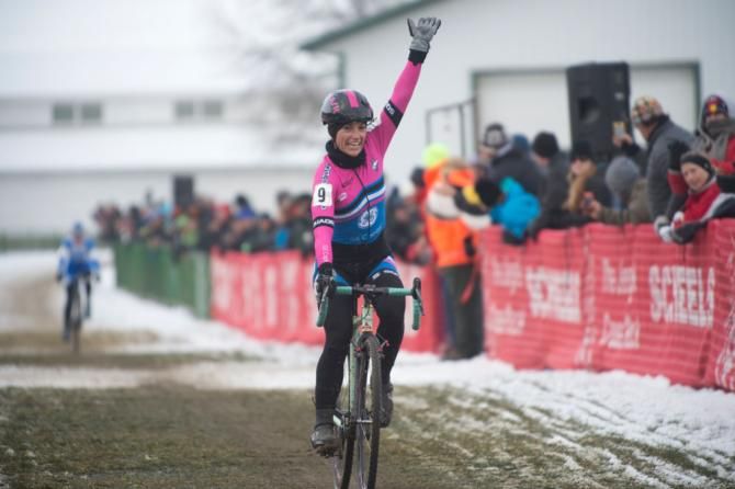 Courtenay McFadden takes the win with Katerina Nash trying to close the gap