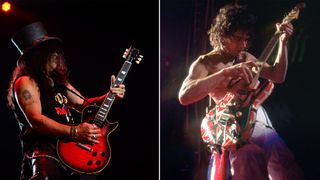 Slash (left) and Eddie Van Halen
