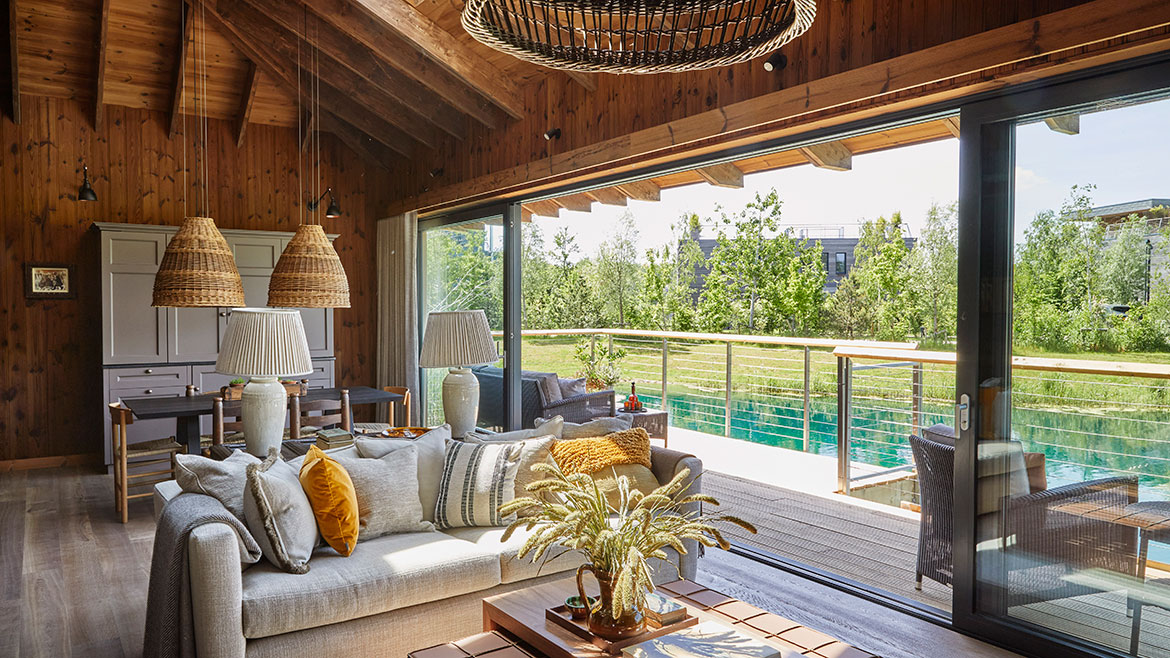 Cabin interior on the lake