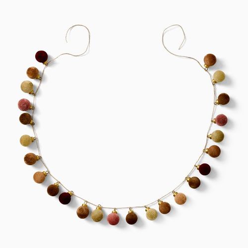 Flocked Ball Holiday Garland
