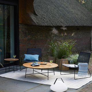 An outdoor coffee table
