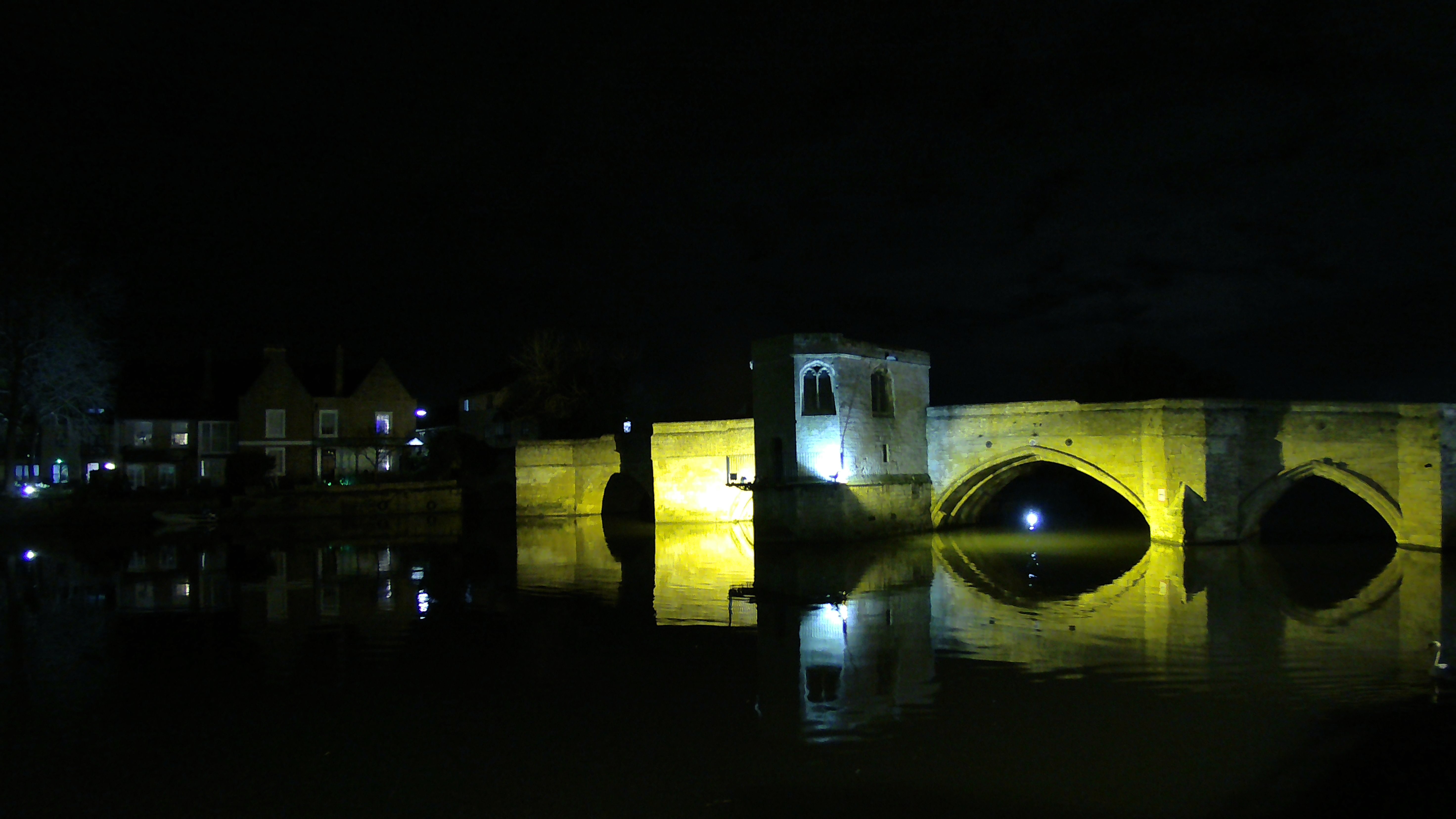 Night photo of a bridge taken with the daytime camera mode on the SJCAM SJ20 action camera
