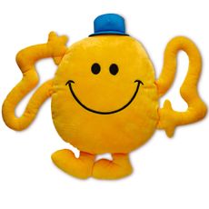 yellow colour soft toy with blue hat