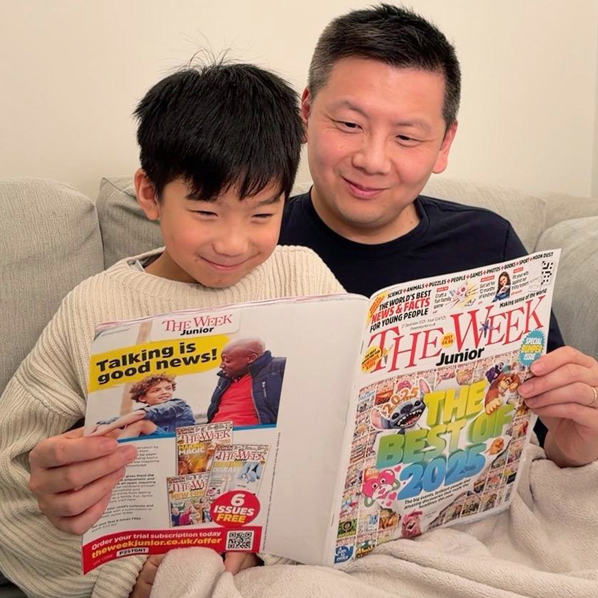 The Olive Tree family reading The Week Junior