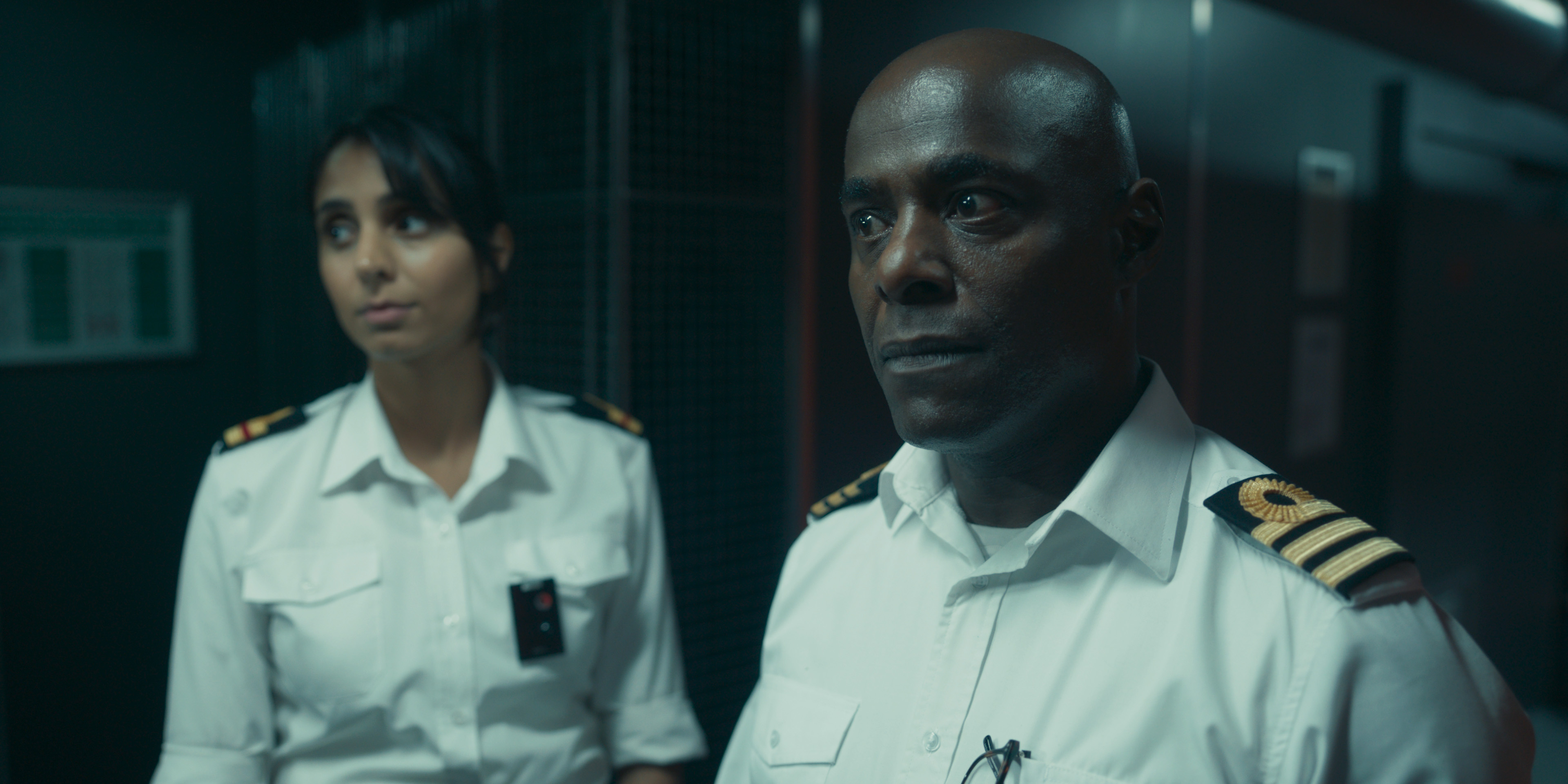 Anjli Mohindra and Paterson Joseph in Vigil.