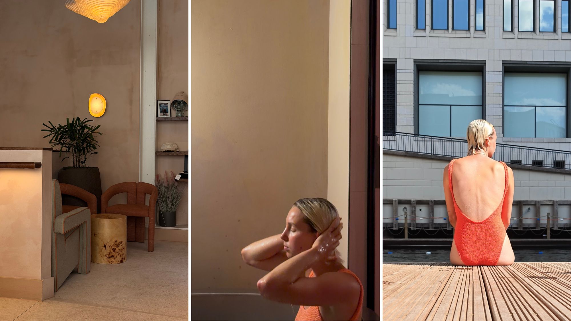 Health freelancer Ash S trying an evening swim and sauna to boost calm