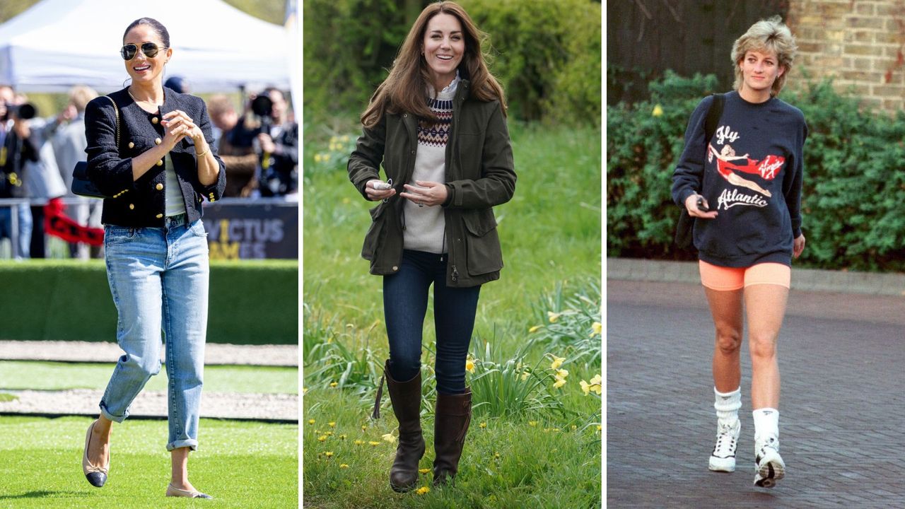 Some of the best off-duty looks from the likes of Princess Diana, Kate Middleton and Meghan Markle