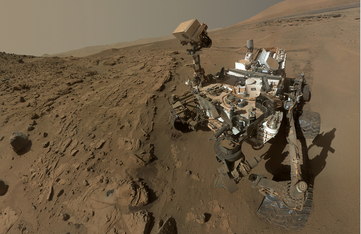 NASA&#039;s Mars rover Curiosity captured this self-portrait during April and May in 2014 during its second year on the Red Planet.