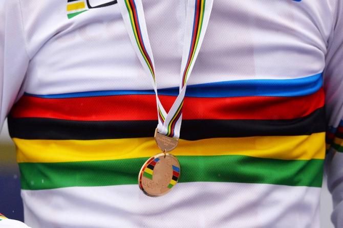 The gold medal and rainbow jersey went to Michal Kwiatkowski (Poland)