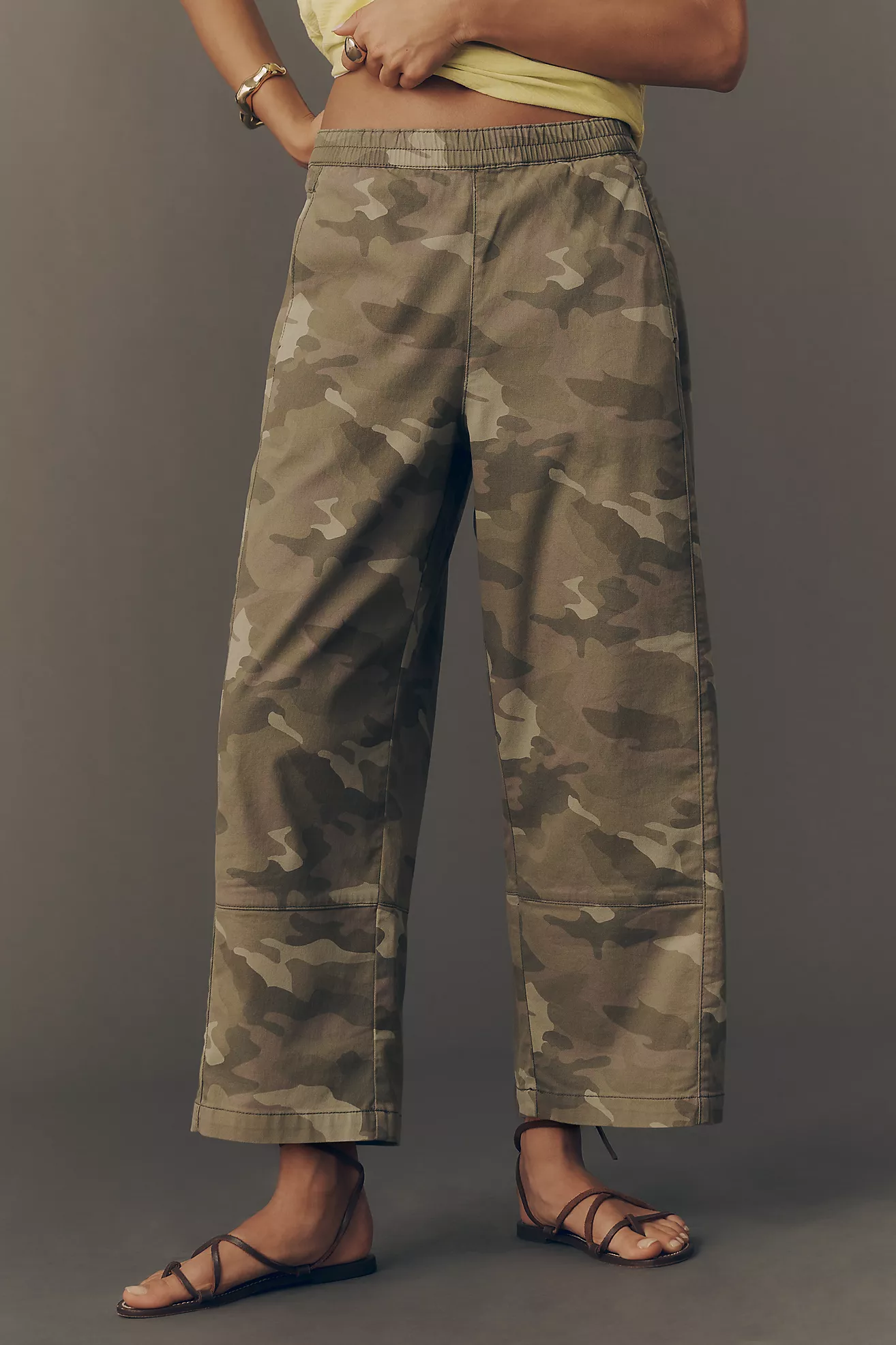 Pilcro Izzie Relaxed Printed Pull on Barrel Pants