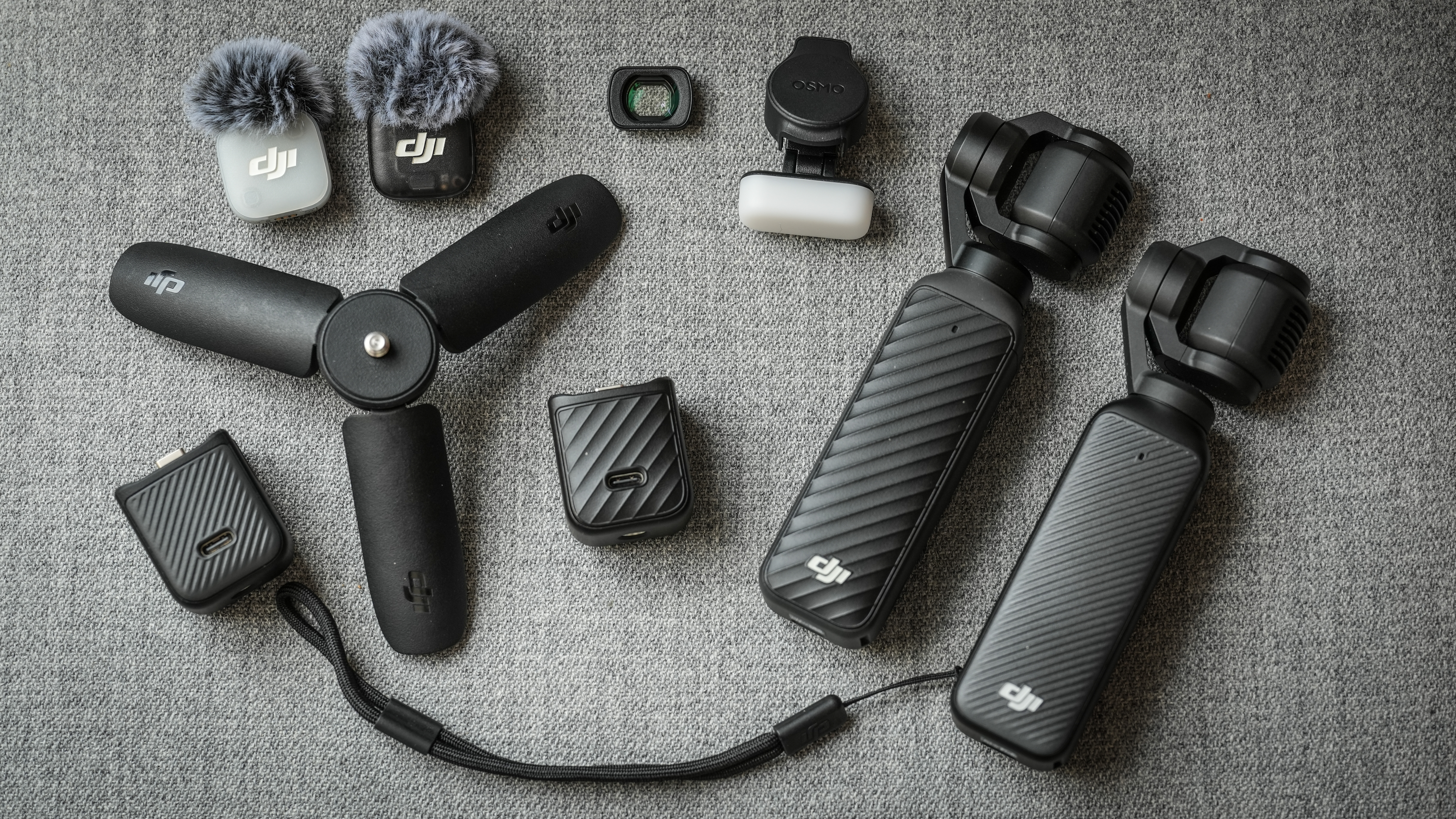 DJI Pocket 3 and Pocket 4 with accessories