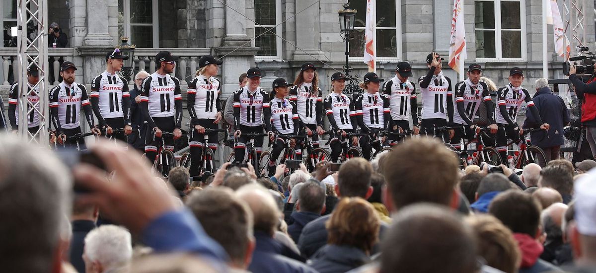 Team Sunweb's men and women signed in together for Amstel Gold Race