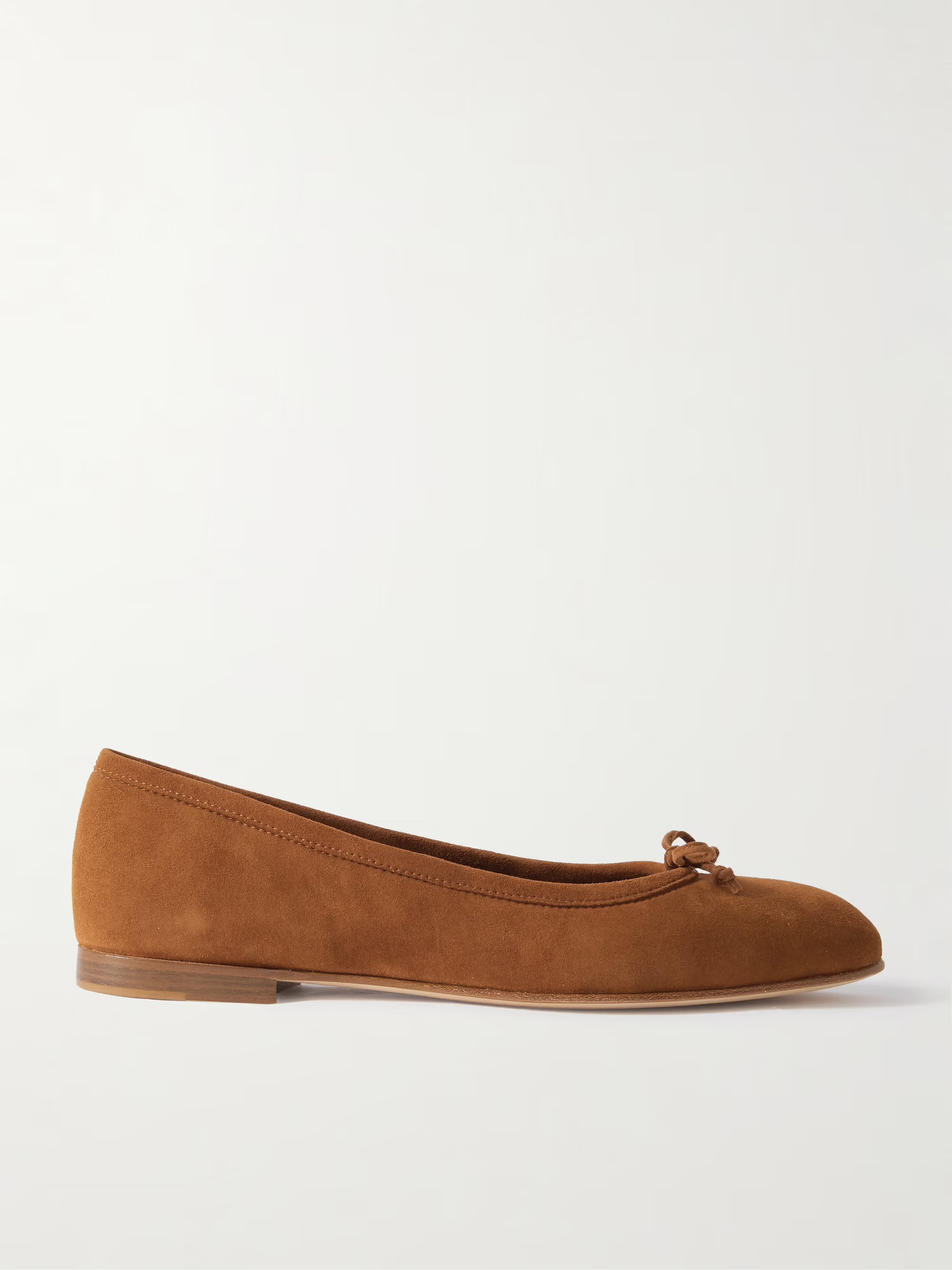Manolo Blahnik, Veralli Bow-Detailed Suede Ballet Flats